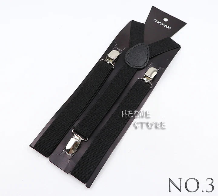 Hot Sale Solid Color Elastic Leather Suspender For Men Women Black Red Sage Green Adjustable Pants Shirt Girl Skirt Accessories