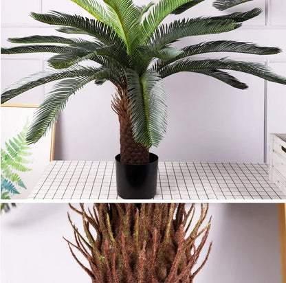 Tropical artificial palm tree, large palm branch, palm leaf, potted plant, family living room, office, hotel decoration