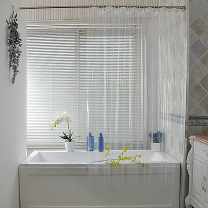 Transparent Shower Curtain Waterproof Clear White PEVA Bath Curtains Liner for Bathroom Mildew Home Hotel with Free Hooks
