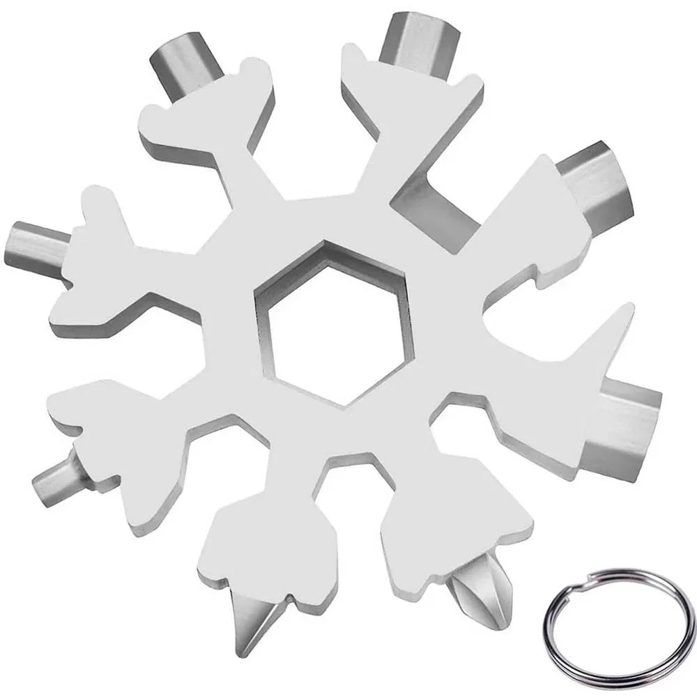 18-in-1 Snowflake Multi Tool Outdoor Camping Travel Camping Adventure Daily Survival Tools Stainless Screwsdriver Bottle Opene
