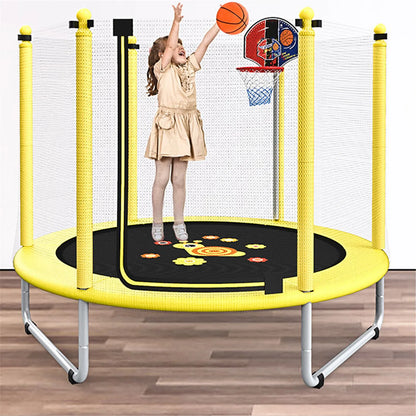 Round Kids Mini Trampoline Enclosure Net Pad Rebounder Outdoor Exercise Home Toys Jumping Bed Safety Net Protection Guard