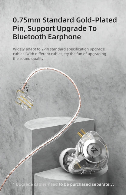KZ EDX Pro Earphones Dynamic In Ear Monitor HiFi Wired Headphones Bass Stereo Game Music Earplugs Noice Cancelling Headset