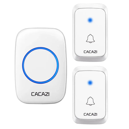 CACAZ Smart Home Waterproof Wireless Doorbell For Outdoor 4 Levels Volume 80DB 60 Chimes Home Calling Bell US EU UK AU Plug