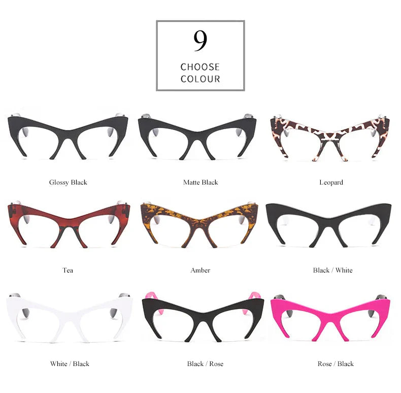 SHAUNA Retro Women Half Frame Cat Eye Glasses Frames Fashion Optical Frame