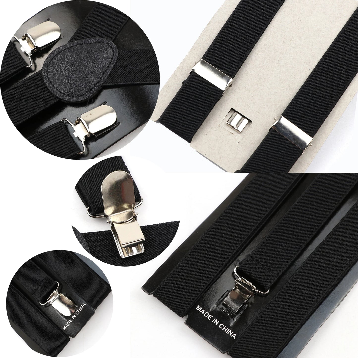 Hot Sale Solid Color Elastic Leather Suspender For Men Women Black Red Sage Green Adjustable Pants Shirt Girl Skirt Accessories