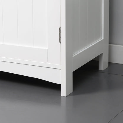 kleankin Pedestal Under Sink Cabinet with Double Doors, Modern Bathroom Vanity Unit, Storage Cupboard with Adjustable Shelves, White