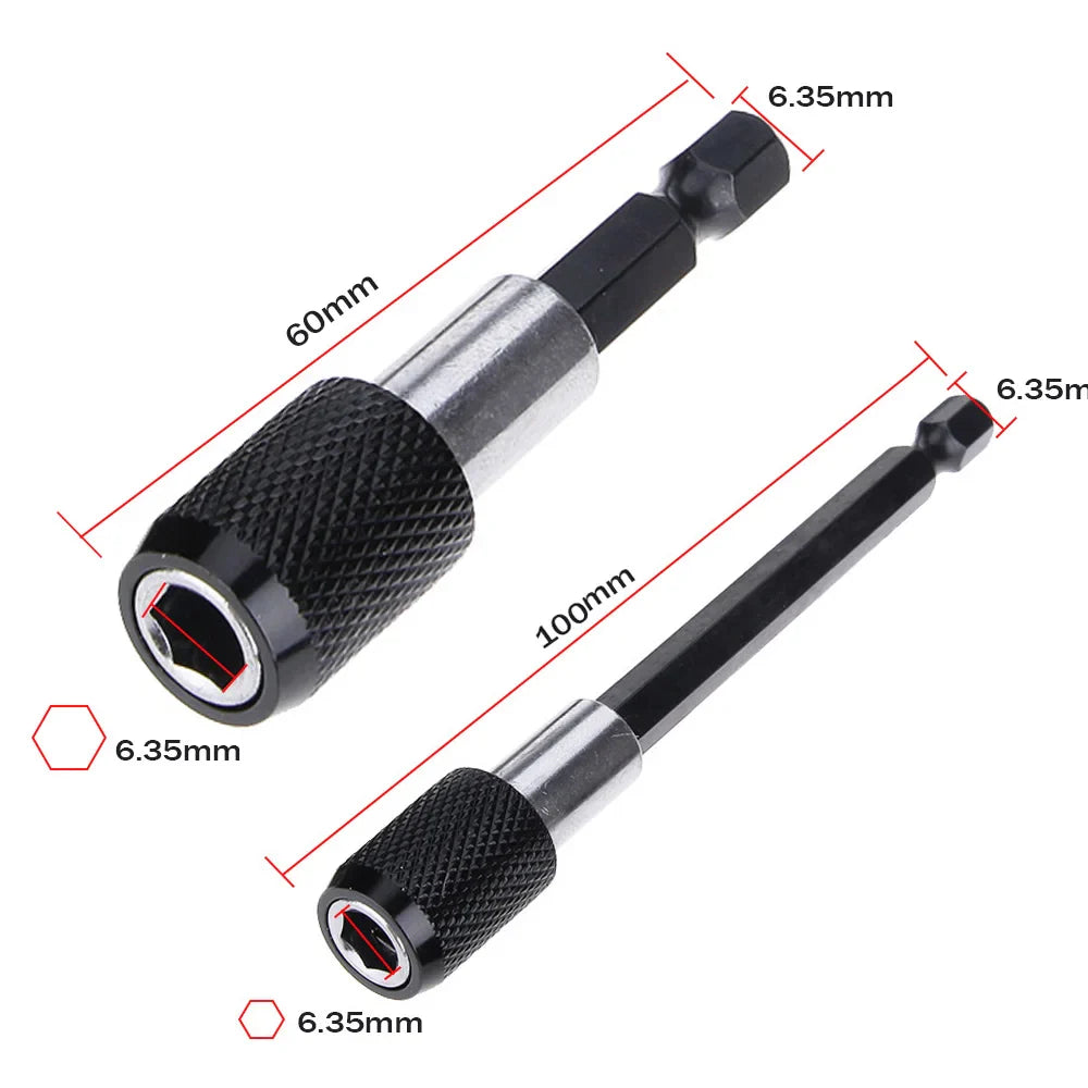 1/4 Inch Hex Shank Quick Release Screwdriver Bit Holder Extension Bar 60mm 100mm 150mm