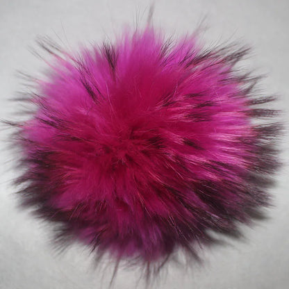 Big Fluffy Real Fur Fox Pompoms With Button DIY Raccoon Fur Pom Poms Balls Natural Fur Pompon For Scarves Hats Caps Accessories
