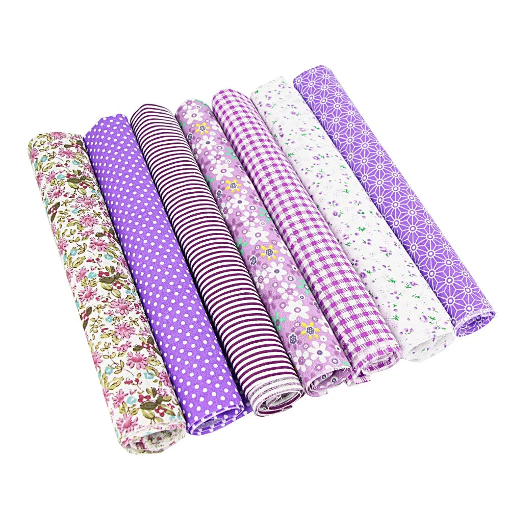 7PCS 25 x 25cm/50 x 50cm Squares Cotton Craft Fabric Cloths for DIY Bundle Patchwork Quilting Sewing Scrapbooking Artcraft