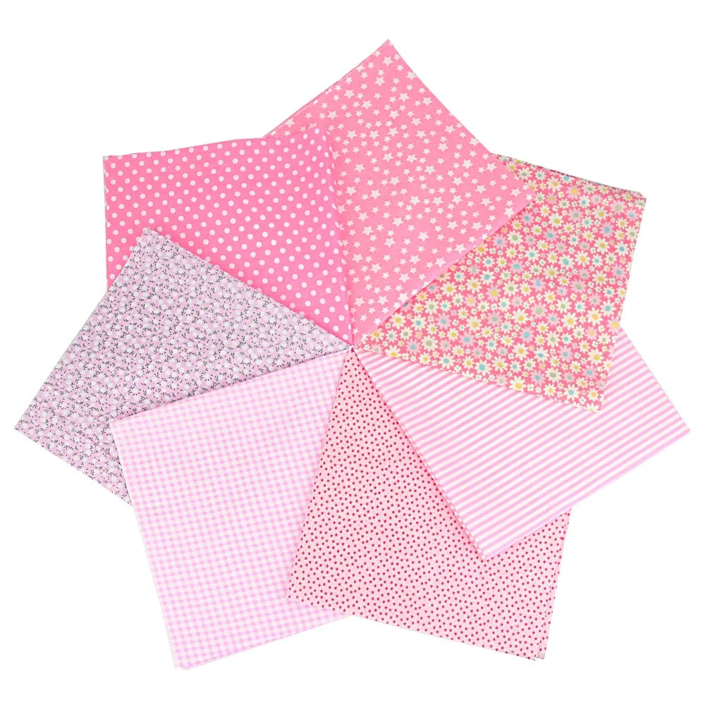7PCS 25 x 25cm/50 x 50cm Squares Cotton Craft Fabric Cloths for DIY Bundle Patchwork Quilting Sewing Scrapbooking Artcraft