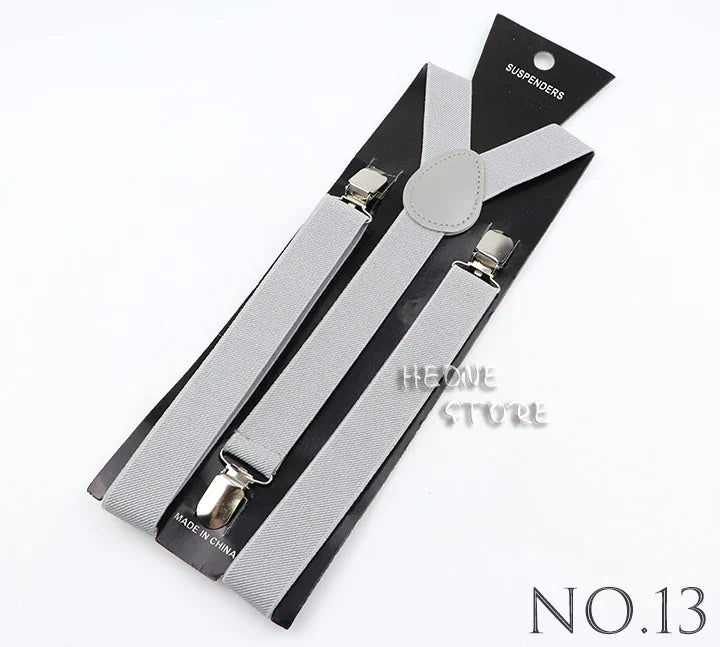 Hot Sale Solid Color Elastic Leather Suspender For Men Women Black Red Sage Green Adjustable Pants Shirt Girl Skirt Accessories