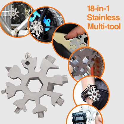 18-in-1 Snowflake Multi Tool Outdoor Camping Travel Camping Adventure Daily Survival Tools Stainless Screwsdriver Bottle Opene
