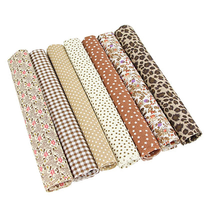7PCS 25 x 25cm/50 x 50cm Squares Cotton Craft Fabric Cloths for DIY Bundle Patchwork Quilting Sewing Scrapbooking Artcraft
