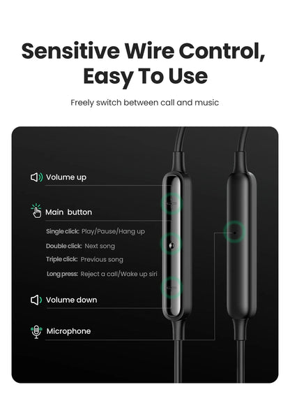 UGREEN Wired Earphone With Microphone In Ear 3.5mm Noise Cancelling USB Type C Lightning Earphones For iPhone 15 Pro Max Xiaomi