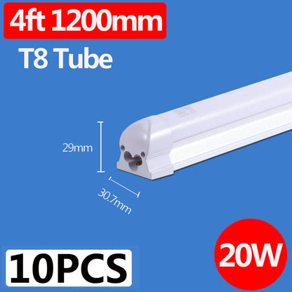 Led Lights Tube Home Lighting Kitchen Bedroom Garage Fixture t5/t8 Ceiling Linear Lamp Strip 220V Closet Cabinets 90/120cm Tube