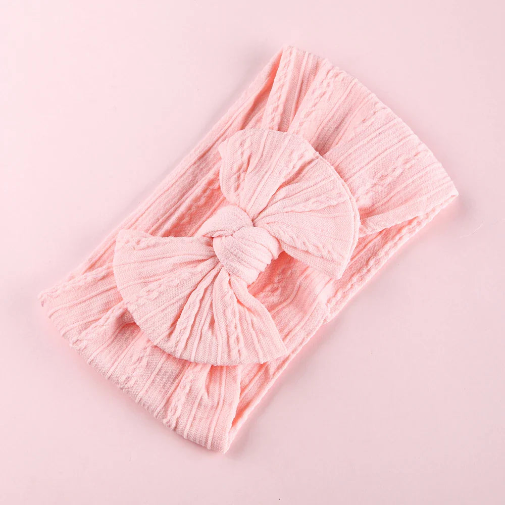 1Pcs Newborn Baby Headband For Girls Elastic Knit Children Turban Baby Bows Soft Nylon Kids Headwear Hair Accessories 32 Colors