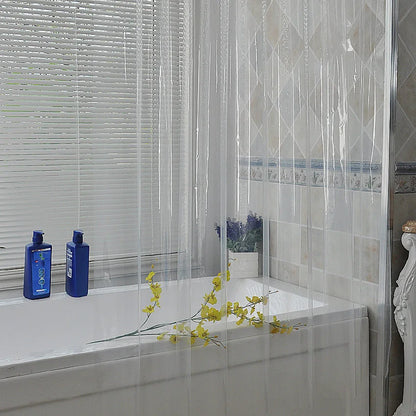 Transparent Shower Curtain Waterproof Clear White PEVA Bath Curtains Liner for Bathroom Mildew Home Hotel with Free Hooks