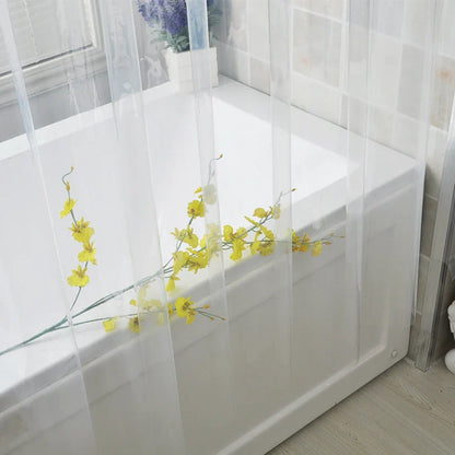Transparent Shower Curtain Waterproof Clear White PEVA Bath Curtains Liner for Bathroom Mildew Home Hotel with Free Hooks
