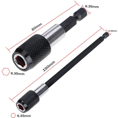 1/4 Inch Hex Shank Quick Release Screwdriver Bit Holder Extension Bar 60mm 100mm 150mm