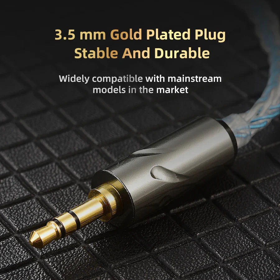 QKZ T1 Earphone Update Cable 3.5mm jack QDC 0.75mm Connector Wired Headphones For ZXN ZXT VK4 ZX2 ZAX2 KZ EDX ZSN Pro X TRN MT1