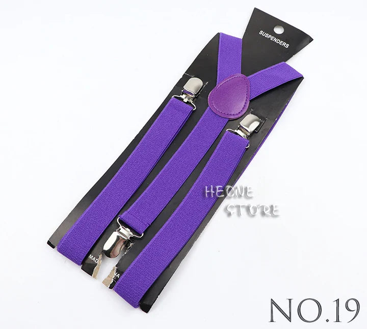 Hot Sale Solid Color Elastic Leather Suspender For Men Women Black Red Sage Green Adjustable Pants Shirt Girl Skirt Accessories