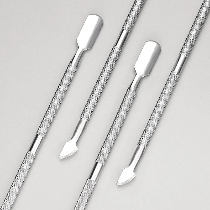 1pcs Double-ended Stainless Steel Cuticle Pusher Dead Skin Push Remover For Pedicure Manicure Nail Art Cleaner Care Tool