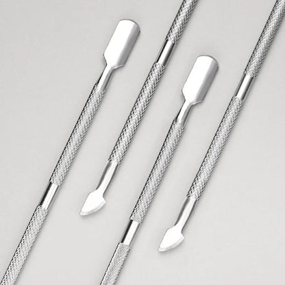 1pcs Double-ended Stainless Steel Cuticle Pusher Dead Skin Push Remover For Pedicure Manicure Nail Art Cleaner Care Tool