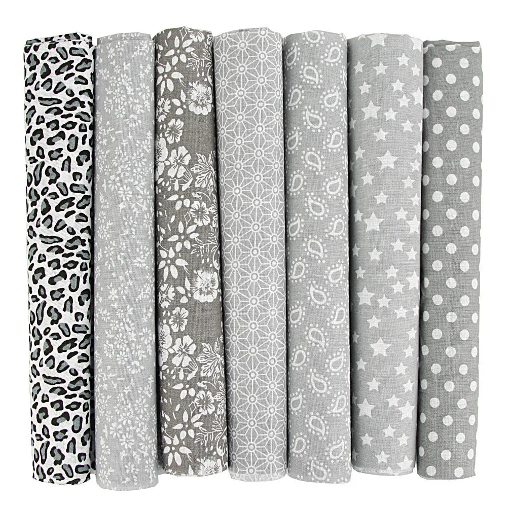 7PCS 25 x 25cm/50 x 50cm Squares Cotton Craft Fabric Cloths for DIY Bundle Patchwork Quilting Sewing Scrapbooking Artcraft