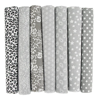 7PCS 25 x 25cm/50 x 50cm Squares Cotton Craft Fabric Cloths for DIY Bundle Patchwork Quilting Sewing Scrapbooking Artcraft