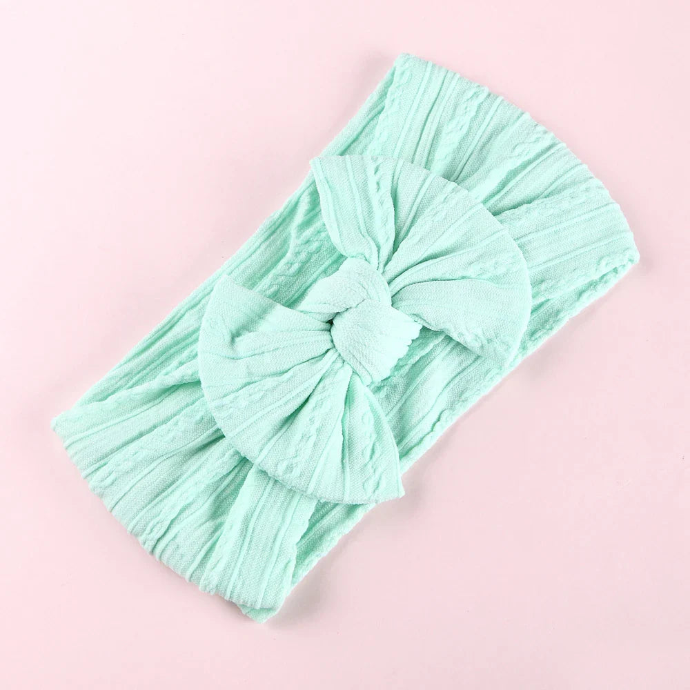 1Pcs Newborn Baby Headband For Girls Elastic Knit Children Turban Baby Bows Soft Nylon Kids Headwear Hair Accessories 32 Colors