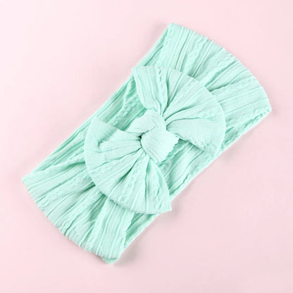 1Pcs Newborn Baby Headband For Girls Elastic Knit Children Turban Baby Bows Soft Nylon Kids Headwear Hair Accessories 32 Colors