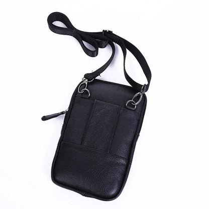 Leather Fashion Phone Pouch Belt Bag Shoulder Crossbody Waist Pack Vintage Outdoor Multi-function Mens Leisure Hanging Waist Bag