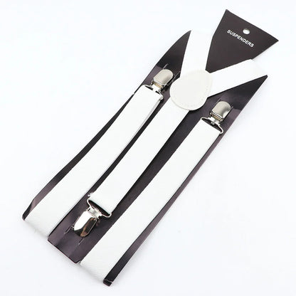 Hot Sale Solid Color Elastic Leather Suspender For Men Women Black Red Sage Green Adjustable Pants Shirt Girl Skirt Accessories