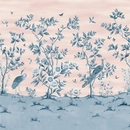 Florence Powder/China Blue Wallpaper