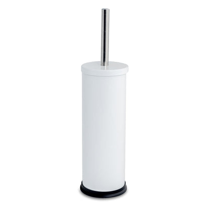 White Round Stainless Steel Toilet Brush & Holder