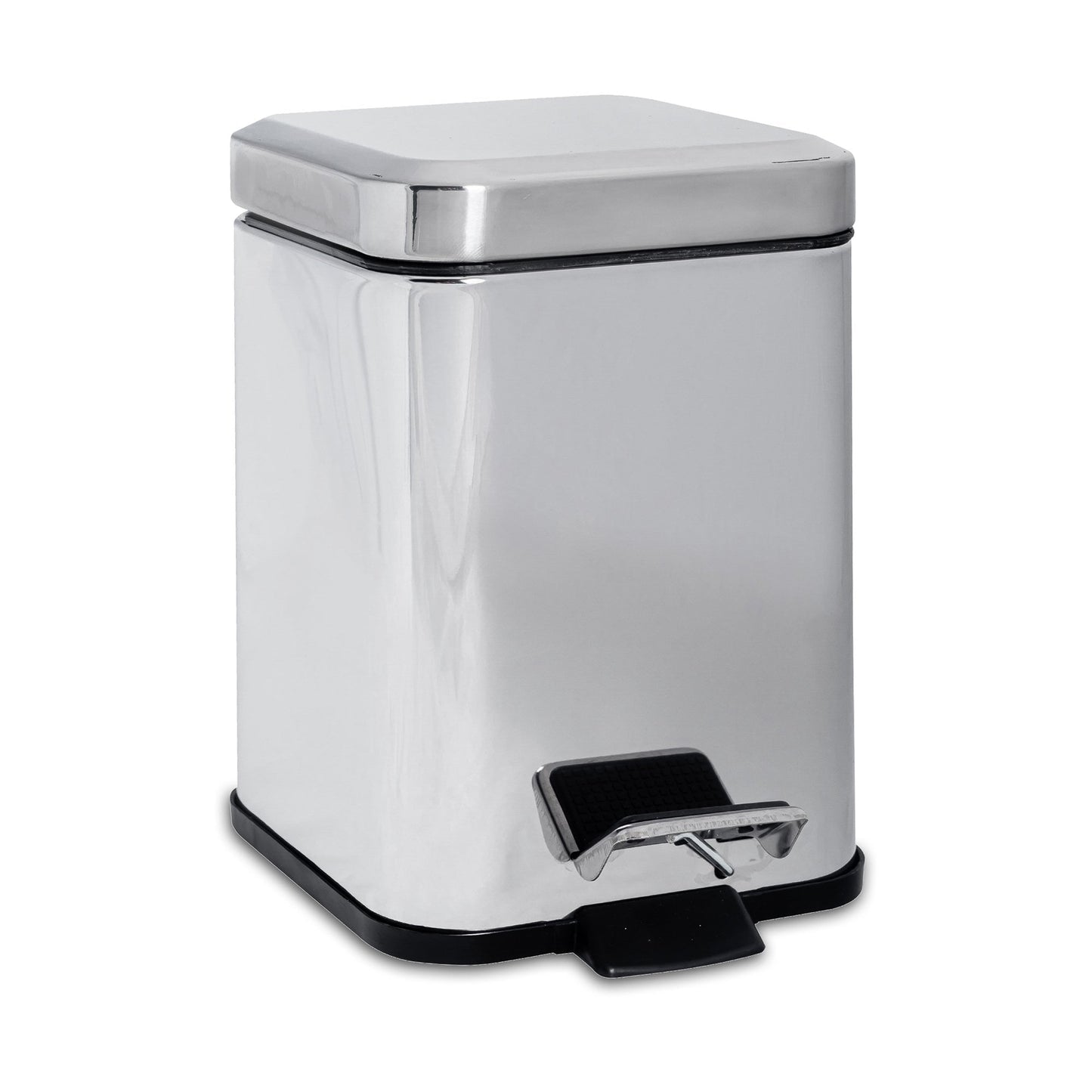 3L Chrome Square Bathroom Pedal Bin