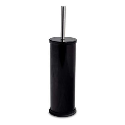 Black Round Stainless Steel Toilet Brush & Holder