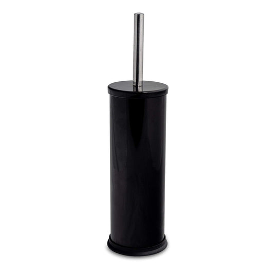 Black Round Stainless Steel Toilet Brush & Holder