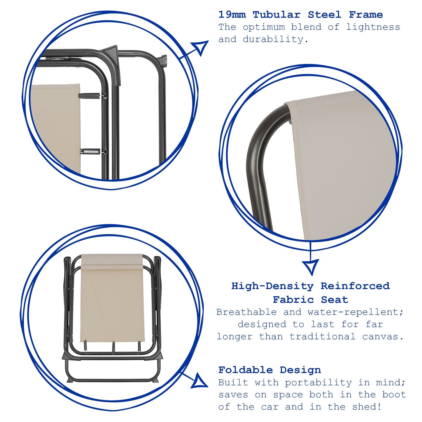 Red & White Folding Metal Beach Chair