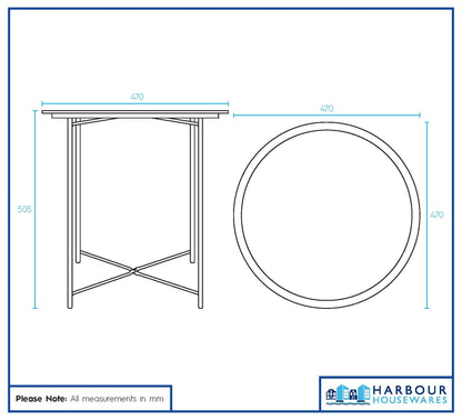 White Round Steel Tray Table