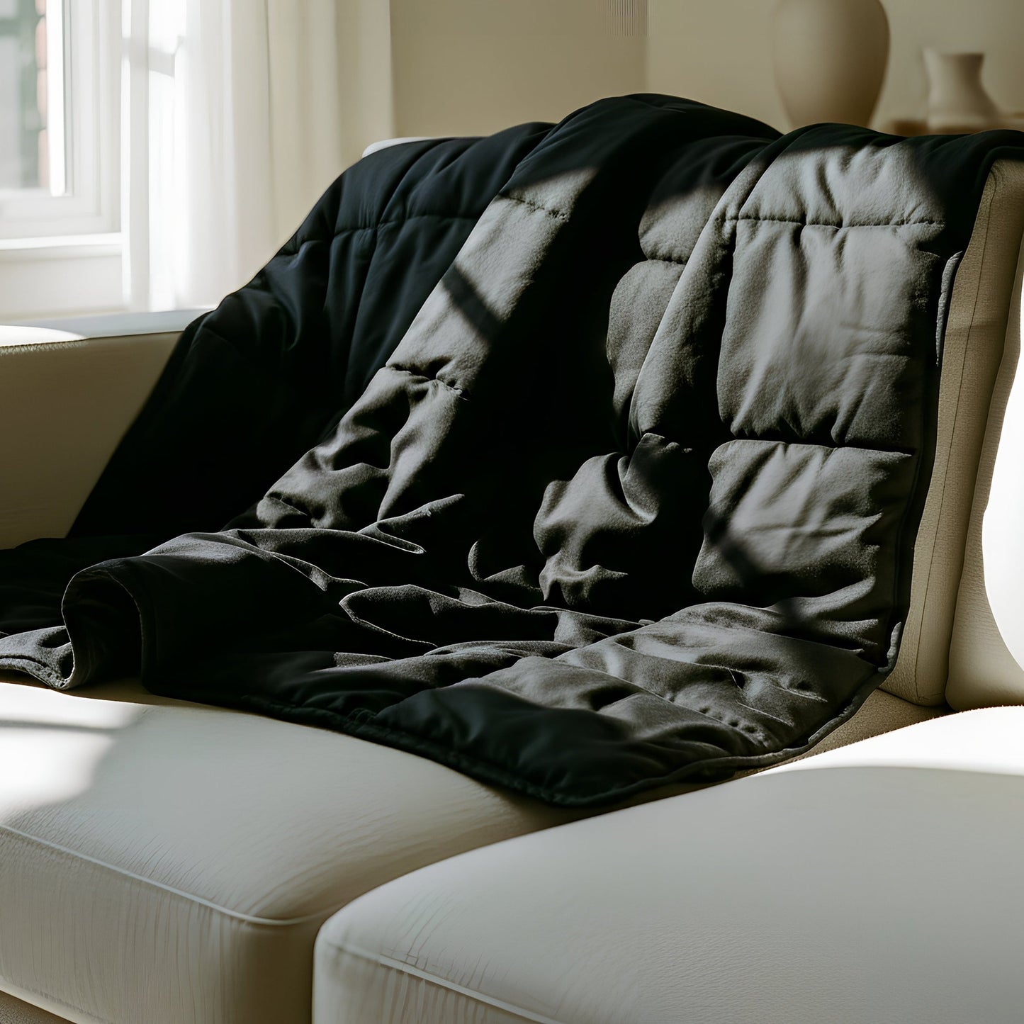 Weighted Blanket with Storage Bag - 125 x 150cm - 4kg - Black