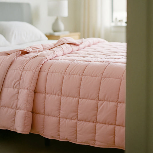 Weighted Blanket with Storage Bag - 150 x 200cm - 8kg - Pink