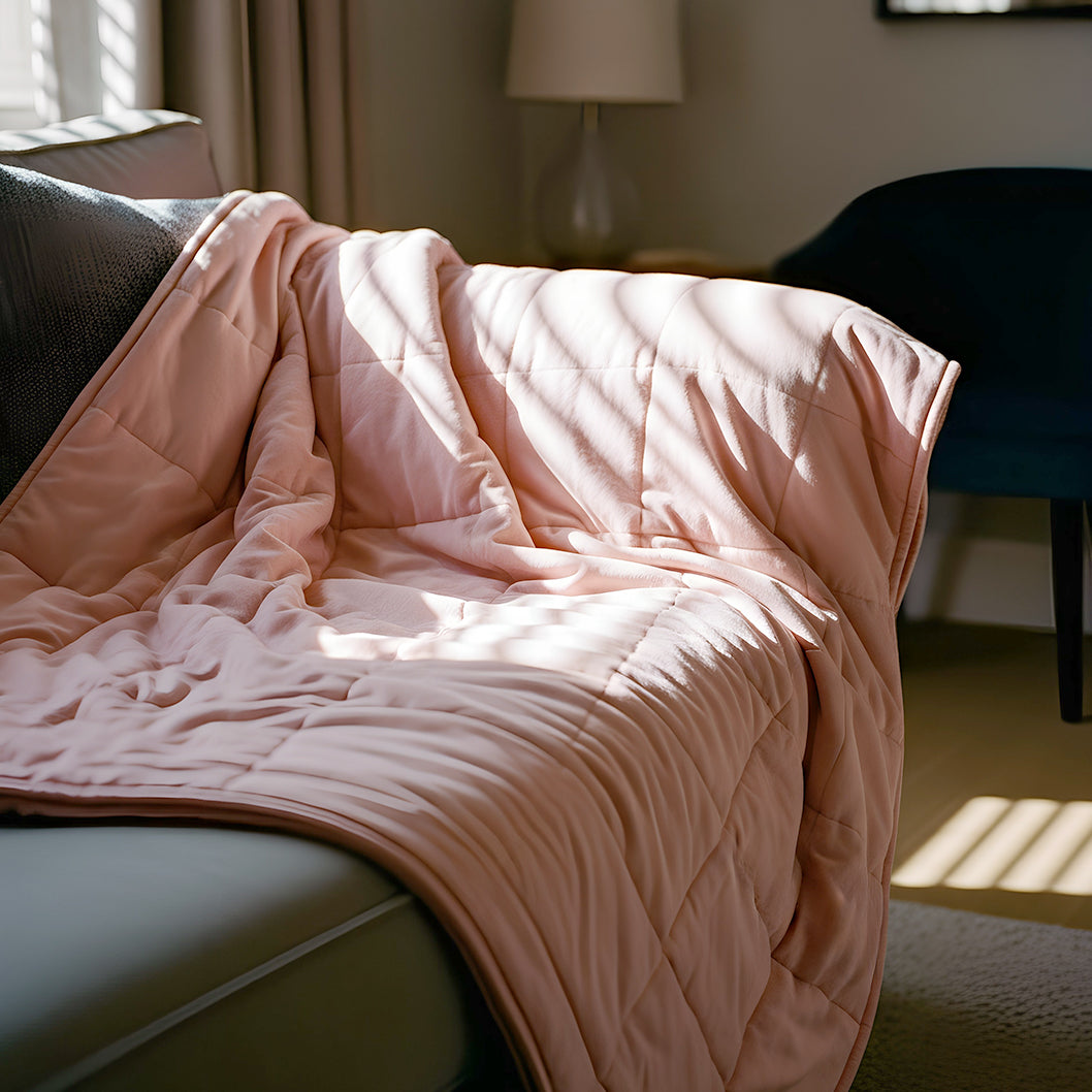 Weighted Blanket with Storage Bag - 125 x 180cm - 6kg - Pink