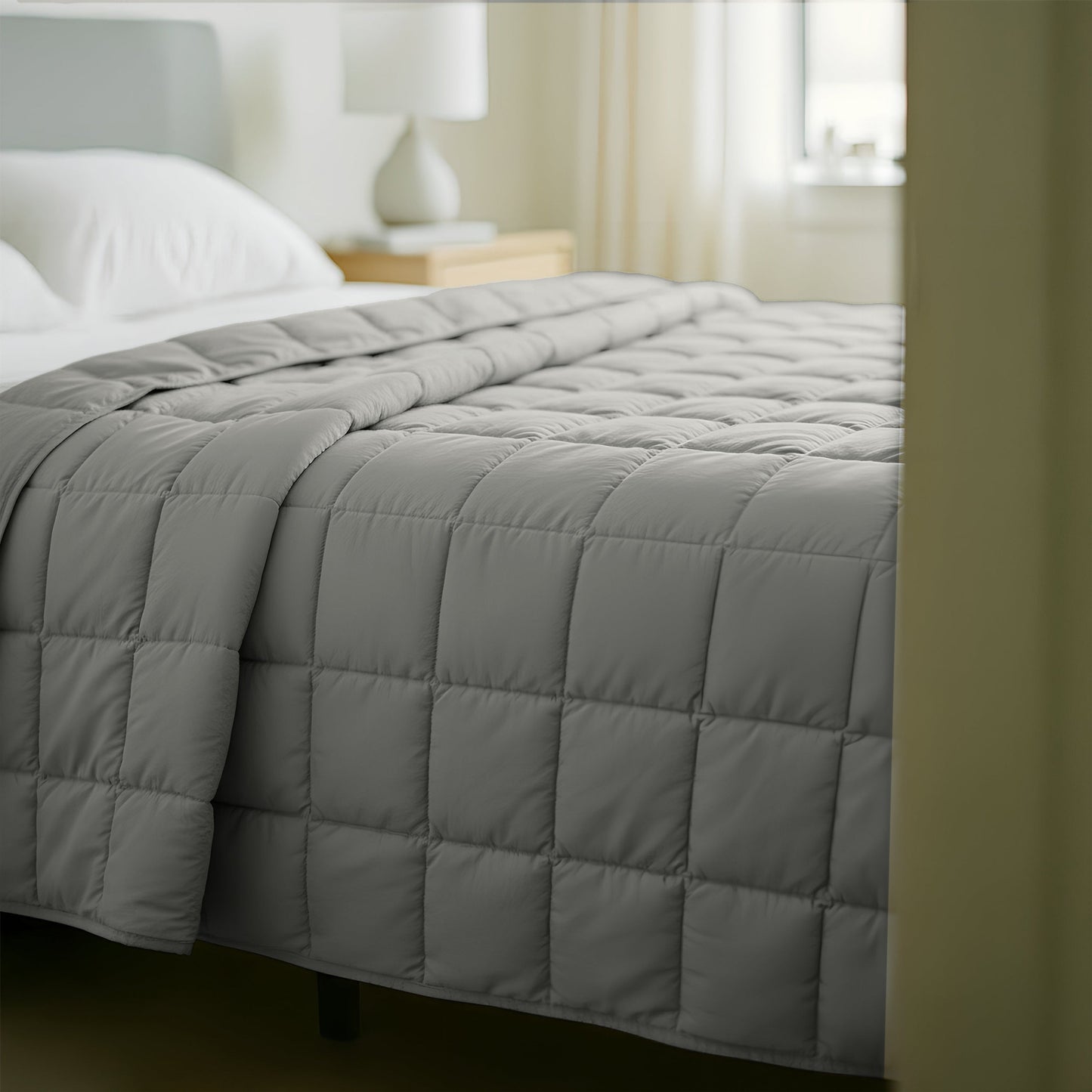 Weighted Blanket with Storage Bag - 150 x 200cm - 8kg - Grey