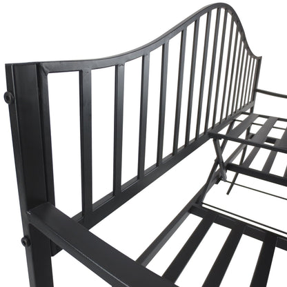 Outsunny Metal Bench W/Table,  150Lx53Wx95H cm