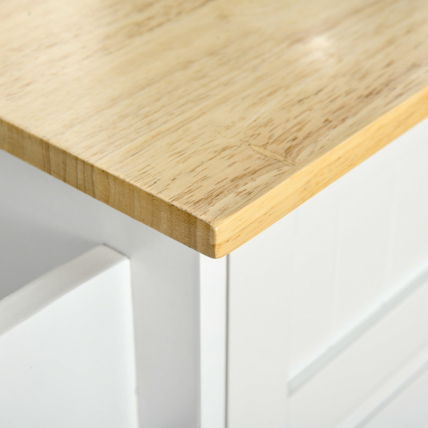 HOMCOM Kitchen Island Utility Cart, with 2 Storage Drawers & Cabinets for Dining Room, White