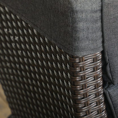 Outsunny Outdoor Recliner Chair with Adjustable Backrest and Footrest, Cushion, Side Tray, Grey
