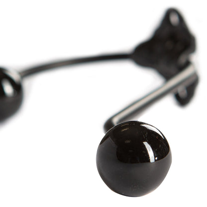 50mm x 180mm Black Ceramic Ball Hat & Coat Hook