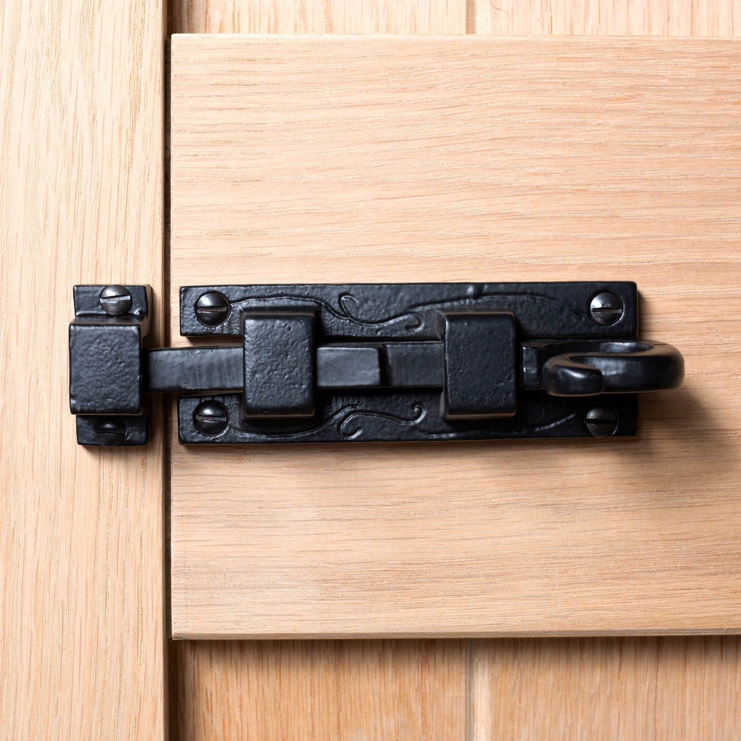 110mm Black Straight Shepherd's Crook Surface Bolt