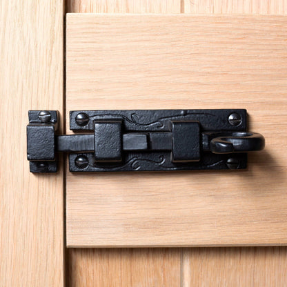 110mm Black Straight Shepherd's Crook Surface Bolt